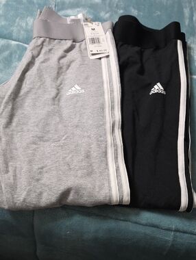 adidas Womens Grey & Black Jogger Pants Set